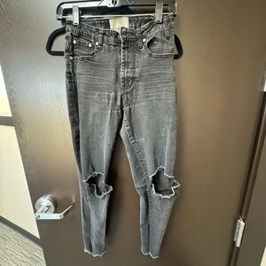 One Teaspoon Black High Rise Ripped Skinny Jean